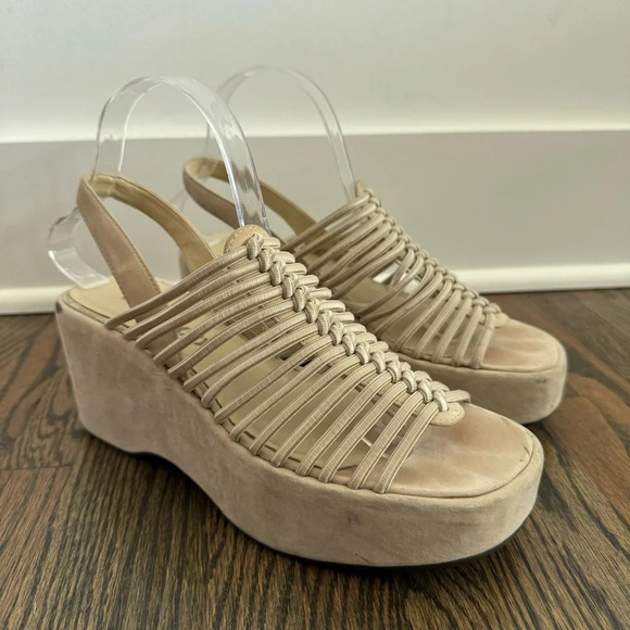 Me Too Tropez Y2K style strappy wedge sandals size 8.5 - Picture 1 of 9